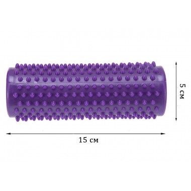 Массажный цилиндр EasyFit Spindle с шипами фиолетовый