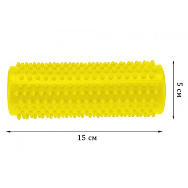 Массажный цилиндр EasyFit Spindle с шипами желтый