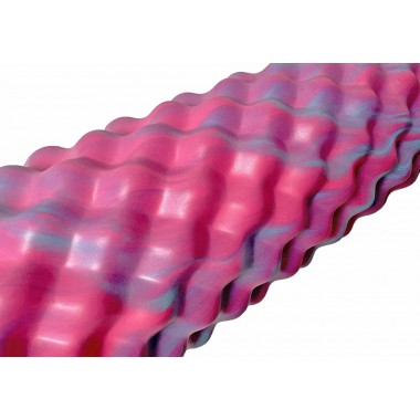 Массажный ролик EasyFit Bubbles 45 см Розовый-голубой