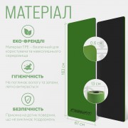 Коврик для йоги и фитнеса EasyFit TPE+TC 6 мм двухслойный + Чехол зеленый с черным