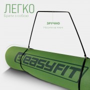 Коврик для йоги и фитнеса EasyFit TPE+TC 6 мм двухслойный зеленый-черный