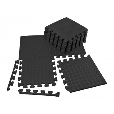 Татамі мат EasyFit 8 шт  (30х30х1 см) хвіст ластівки чорний
