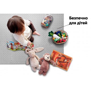 Татамі мат EasyFit 8 шт  (30х30х1 см) хвіст ластівки сірий