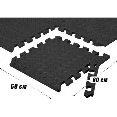 Татами мат EasyFit SwallowTail-2 4 шт (60х60х2 см) пазл ласточкин хвост с бортиком