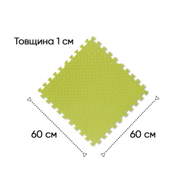 Татами мат EasyFit SwallowTail (60х60 см) пазл ласточкин хвост желтый