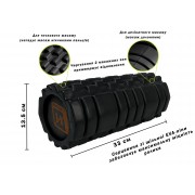 Масажний ролик EasyFit Solid Roller v.1.1s 33 см чорний