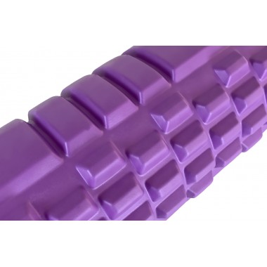 Массажный ролик EasyFit Grid Roller 33 см v.1.1 прочный массажер (фиолетовый)