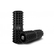 Масажний ролик EasyFit Grid Roller 33 см v.1.2 із заглушками з обох сторін (чорний)