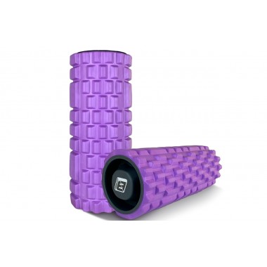 Массажный ролик EasyFit Grid Roller 33 см v.1.1 прочный массажер (фиолетовый)