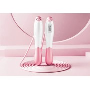 Скоростная скакалка со счетчиком EasyFit белый-розовый