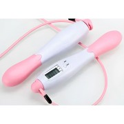 Скоростная скакалка со счетчиком EasyFit белый-розовый