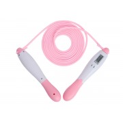 Скоростная скакалка со счетчиком EasyFit белый-розовый