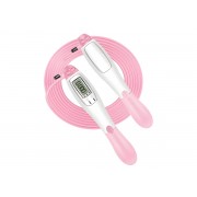 Скоростная скакалка со счетчиком EasyFit белый-розовый