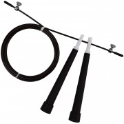 Скоростная скакалка EasyFit Speed Cable Rope 3 м со стальным тросом черна