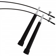 Скоростная скакалка EasyFit Speed Cable Rope 3 м со стальным тросом черна