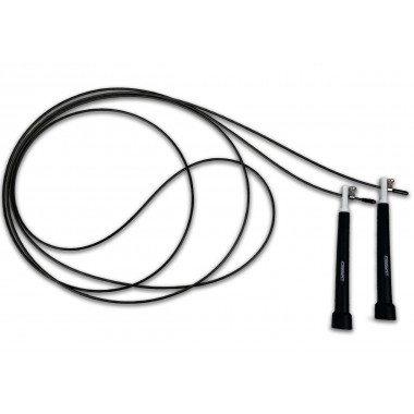 Скоростная скакалка EasyFit Speed Cable Rope 3 м со стальным тросом черная