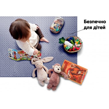 Татамі мат EasyFit 8 шт (30х30х1 см) хвіст ластівки сіній