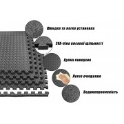 Татамі мат EasyFit SwallowTail-2 4 шт (60х60х2 см) пазл ластівчин хвіст з бортиком
