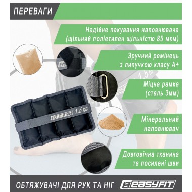 Обтяжувачі для ніг та рук EasyFit 1.5 кг (пара)