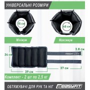 Обтяжувачі для ніг та рук EasyFit 2,5 кг (пара)