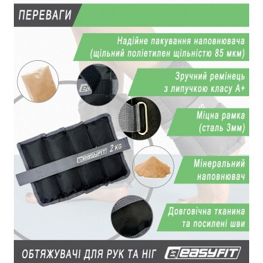 Обтяжувачі для ніг та рук EasyFit 2 кг (пара)