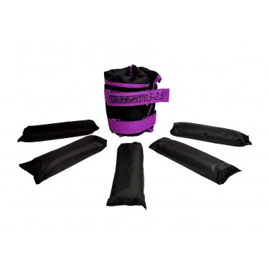 Утяжелители для ног и рук EasyFit наборные черно-фиолетовые 0,5-2,5 кг (пара)