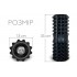 Масажний ролик EasyFit Grid Roller 33 см v.1.2 із заглушками з обох сторін (чорний)