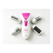Эпилятор Gemei GM 7006 (4 в 1) с аккумулятором - бритва с двойным лезвием, 2 насадки эпилятора, насадка-пемза