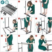 Универсальная прочная Двойная напольная передвижная стойка для одежды Double-Pole.Лучшая Цена!