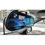 Автомобильное зеркало видеорегистратор для машины на 2 камеры VEHICLE BLACKBOX DVR 1080p камерой заднего вида.