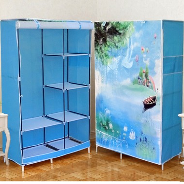 Тканевый шкаф складной STORAGE WARDROBE KM-105 на 2 секции (106х45х170 см), органайзер для одежды