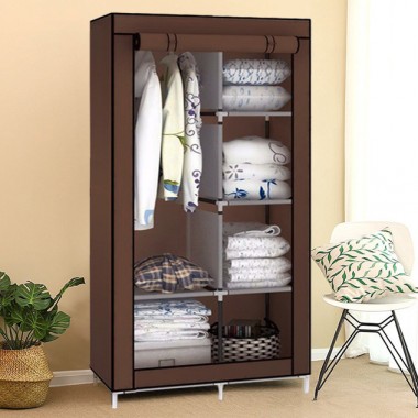 Тканевый шкаф складной STORAGE WARDROBE KM-105 на 2 секции (106х45х170 см), органайзер для одежды