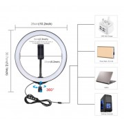 Кольцевая светодиодная Led лампа для блогера селфи фотографа визажиста D 26 см Ring