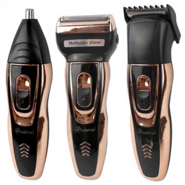 Мужской триммер бритва аккумуляторная для стрижки волос и бороды ProGemei Gold GM-595