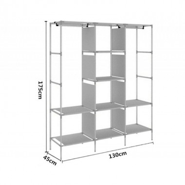 Складной каркасный тканевый шкаф Storage Wardrobe 88130, шкаф на три секции 130*45*175