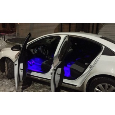 Cветодиодная RGB лента для подсветки салона автомобиля с пультом ДУ 4 шт по 18 лед ELITE LUX EL-1228