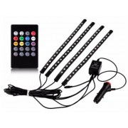 Cветодиодная RGB лента для подсветки салона автомобиля с пультом ДУ 4 шт по 18 лед ELITE LUX EL-1228