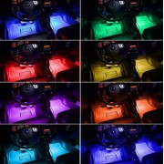 Cветодиодная RGB лента для подсветки салона автомобиля с пультом ДУ 4 шт по 18 лед ELITE LUX EL-1228