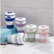 Складная силиконовая термо-чашка с крышкой 350мл Collapsible