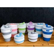 Складная силиконовая термо-чашка с крышкой 350мл Collapsible