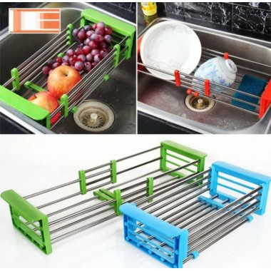 Многофункциональная складная кухонная полка Kitchen Drain Shelf Rack от 33см до 48см