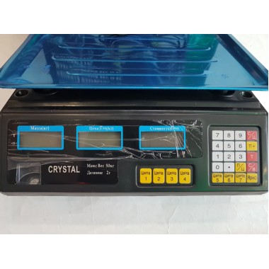 Торговые Весы электронные с калькулятором Crystal 50 kg 6V Черный Лучшая цена!