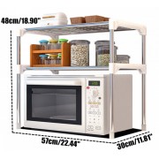 Настольный кухонный стеллаж под микроволновку с полками для посуды специй, Этажерка для микроволновки 2 яруса