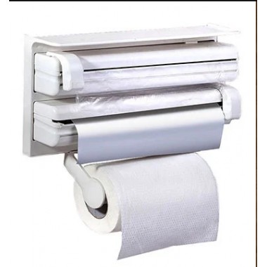 Кухонный тройной держатель Triple Paper Dispenser 3 в 1 для бумажных полотенец пищевой пленки и фольги