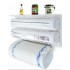 Кухонный тройной держатель Triple Paper Dispenser 3 в 1 для бумажных полотенец пищевой пленки и фольги Кухонный тройной держатель Triple Paper Dispenser 3 в 1 для бумажных полотенец пищевой пленки и фольги
