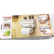 Кухонный тройной держатель Triple Paper Dispenser 3 в 1 для бумажных полотенец пищевой пленки и фольги