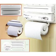 Кухонный тройной держатель Triple Paper Dispenser 3 в 1 для бумажных полотенец пищевой пленки и фольги