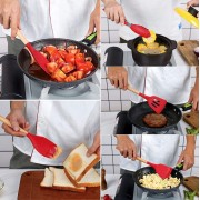 Силиконовый кухонный набор принадлежностей с ведерком 12 предметов. Набор поварешек из силикона ZP-036B