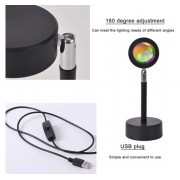 Проекционный светильник Sunset Lamp с эффектом заката, рассвета fm-23