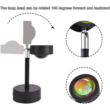 Проекционный светильник Sunset Lamp с эффектом заката, рассвета fm-23